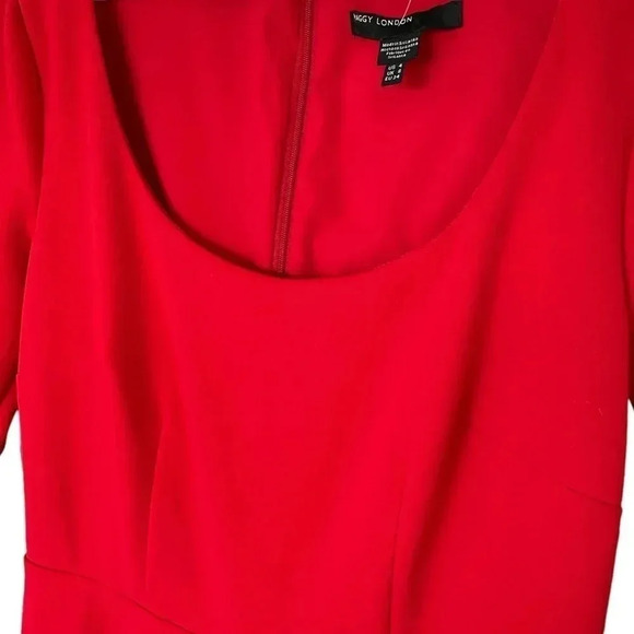 Maggy London Red Scoop Neck Sheath Dress NWOT Holiday Red - Picture 6 of 10
